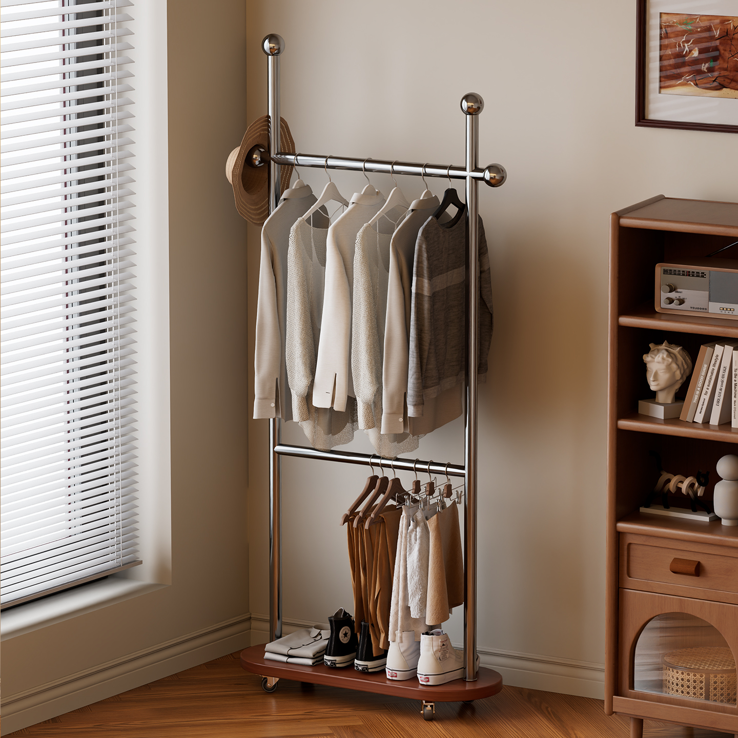 包豪斯卧室家用一体衣架不锈钢