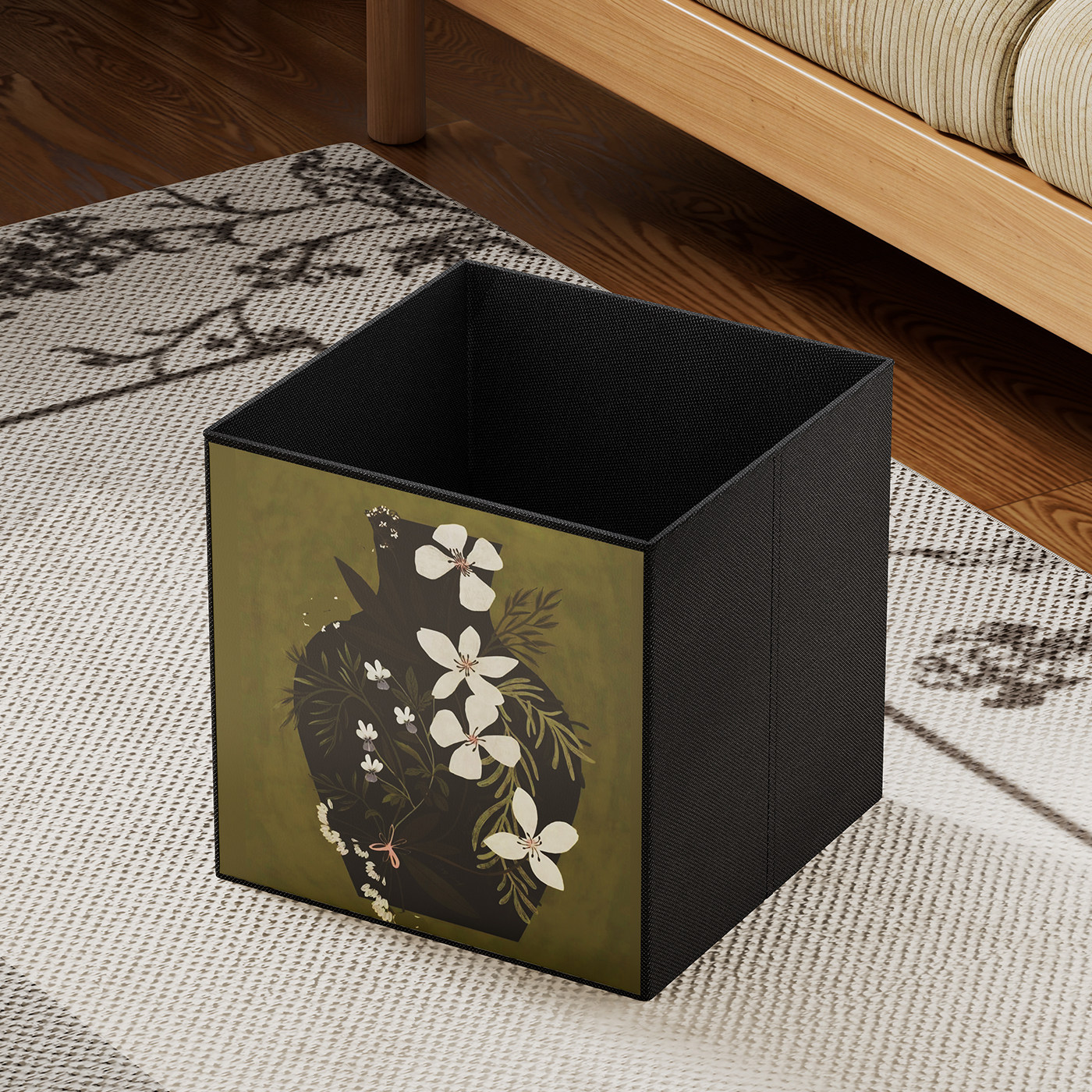 收纳篮客厅布艺杂物零食收纳筐中古风可折叠格子柜置物玩具储物篮,收纳整理,收纳筐,淘宝优惠券,粉丝福利购,淘宝优惠卷