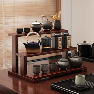 中式茶杯架子小型博古架茶桌茶具红木置物架桌面摆件收纳展示架