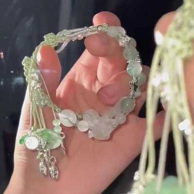 莲花荷叶手链合金中式未镶嵌女性