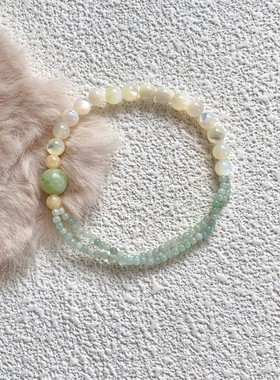 2025年新款白蝶贝手串女珐琅彩小众高级感双层手串串珠生日礼物