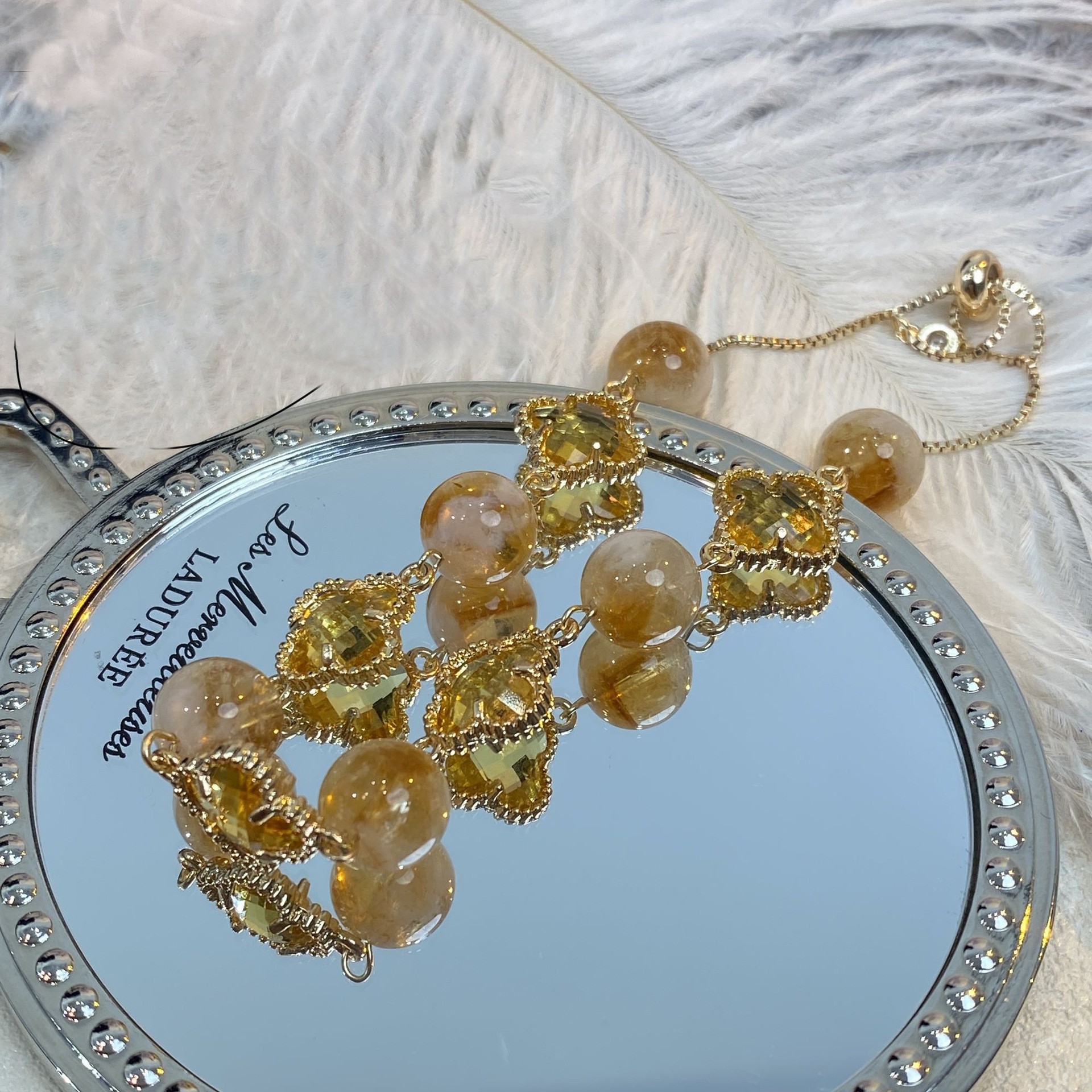 天然紫水晶黄塔晶白水晶手串手链事业招C桃花生日礼物送女友闺蜜