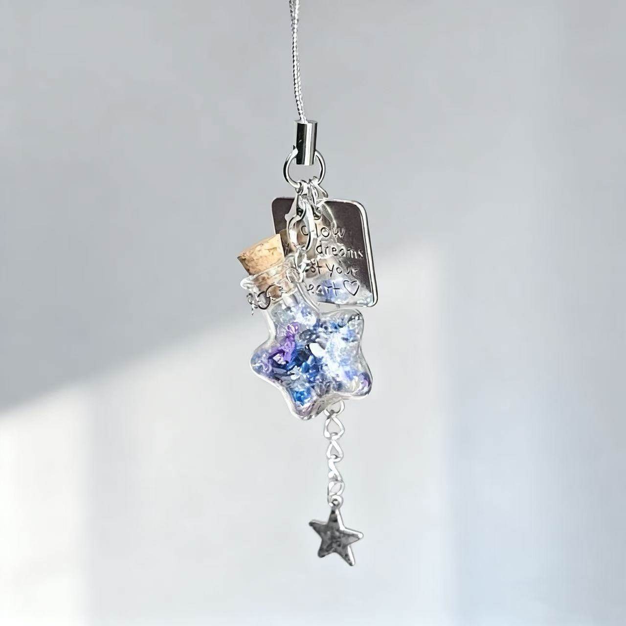 ins风许愿瓶星星蓝色星海手机挂件ccd相机挂饰咕本卡册装饰品创意