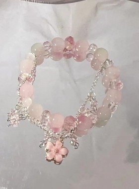 [春日来信]小桃花串珠手链2023年新款潮小众设计樱花小香风山茶花