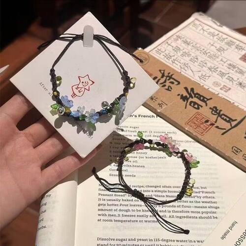 春日森系Macrame编织珍珠手绳