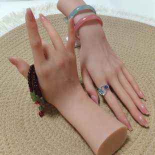 硅胶仿真手模特型直播拍照玉镯戒指展示道具假手美甲练习灵活摆动