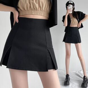 西装 黑色高腰显瘦包臀遮胯开叉裙裤 a字短裙 2026新款 半身裙女夏季