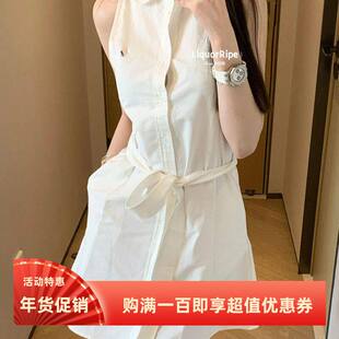 RL现货高版本拉夫无袖衬衫连衣裙小马标刺绣A子裙时尚通勤女Polo