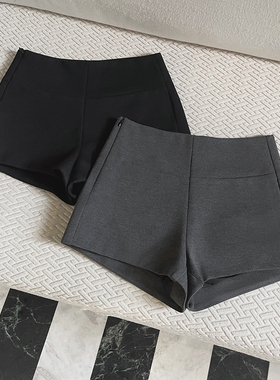 辣妹黑色西装短裤女秋冬高腰显瘦弹力女团下装失踪外穿安全超短裤