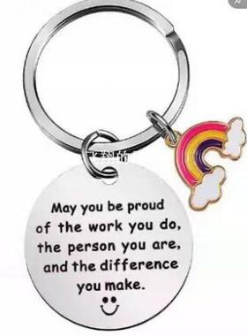 不锈钢钥匙扣 may you be proud 彩虹不锈钢钥匙扣礼品挂饰小礼物