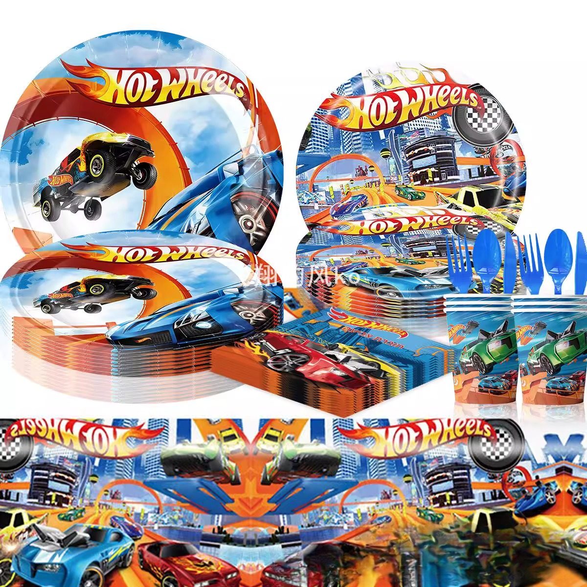 新款风火轮hot wheels主题派对用品生日装饰餐具用品横幅纸巾桌布,节庆用品/礼品,甜品台装饰,淘宝优惠券,粉丝福利购,淘宝优惠卷