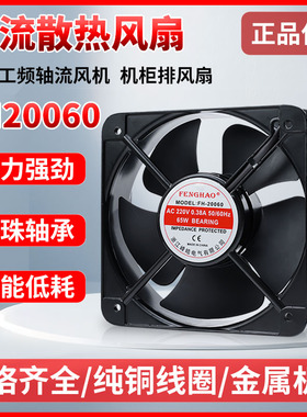 FH-20060 AC220V 0.38a 65w交流小型工频轴流风机机柜散热排风扇