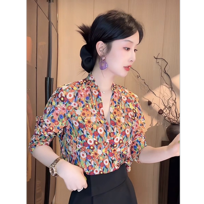 刘欣D店 新款减龄显瘦上衣洋气百搭夏季时尚设计感长袖上衣32354