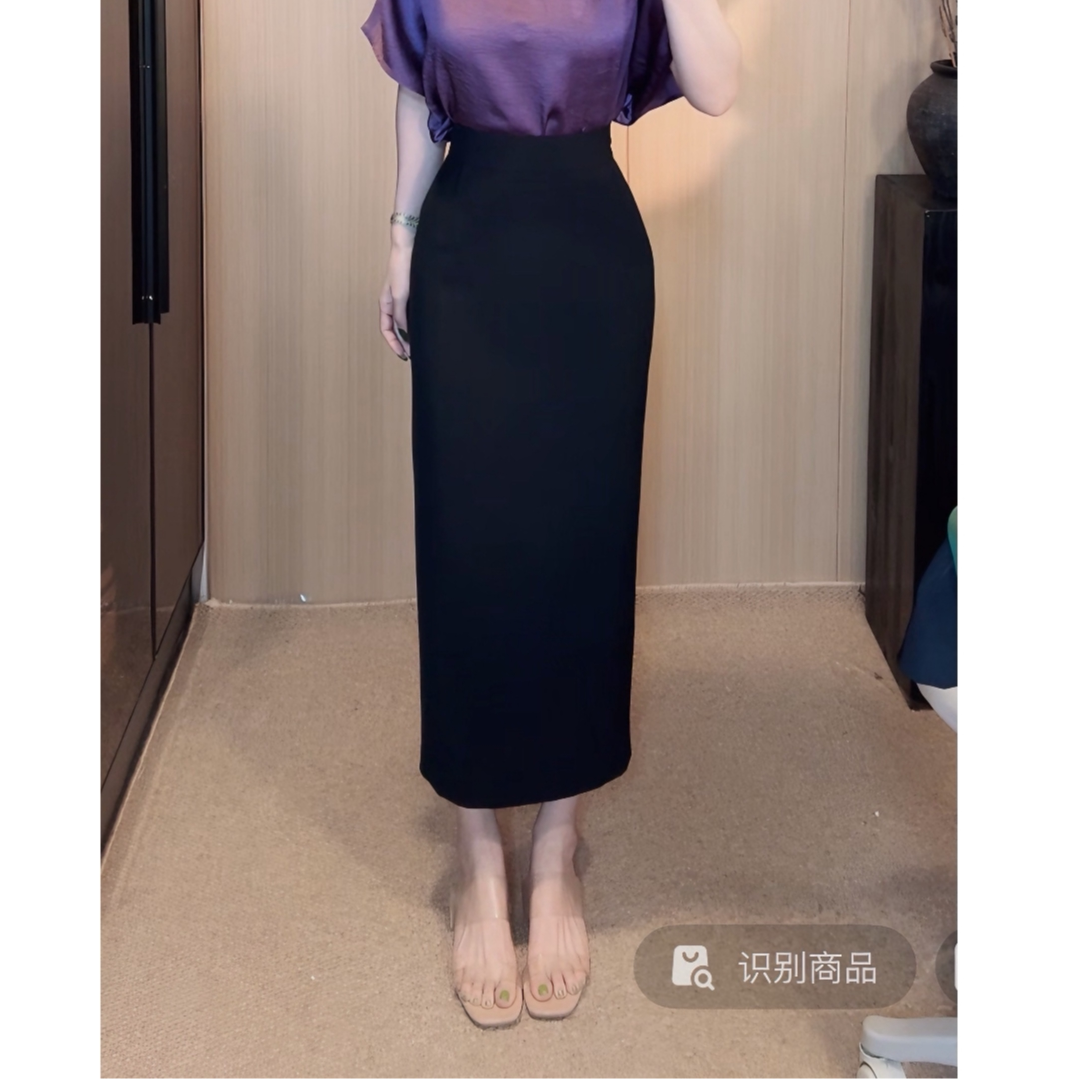 现 刘欣服饰修身黑色包臀裙.款半身裙
