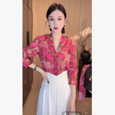 刘欣服饰 春夏新款气质..打底长袖小众上衣时尚上衣法式2930