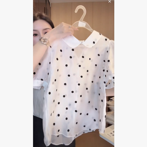 刘欣E店 微调 白黑点上衣S320