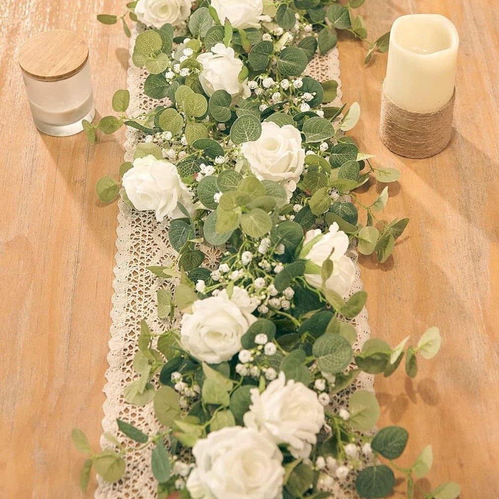 Simulated Vine Wedding Home Rose Vine Outdoor Table Decorat