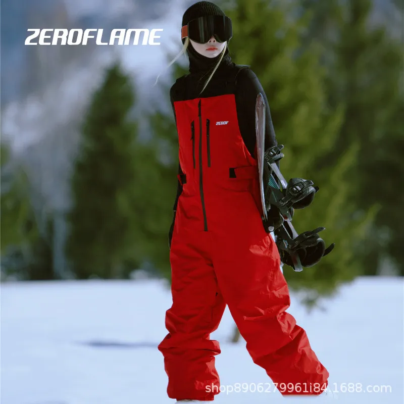ZERO FLAME单板滑雪裤女款单板宽松2024新款背带裤男专业防水保暖