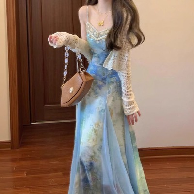 外贸出口转内销秋季穿搭套装女大码胖mm针织开衫民族风波西米亚度