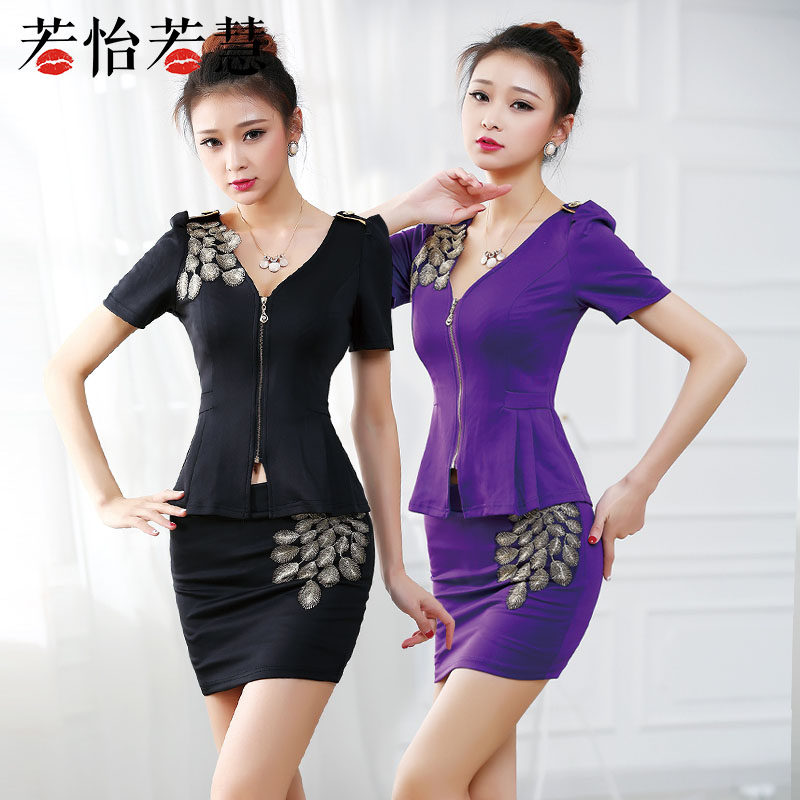 性感空姐制服足疗技师服2020新款夏季按摩足浴沐足工作服桑拿工衣