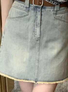 Twinkl跳跳 Tiao 牛仔半身裙松紧腰短裙显瘦百搭中腰小个子春夏