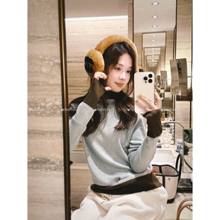 假两件 冬季 针织常规长袖 女毛针织衫 拼色长袖 秋季 打底衫 TIAO