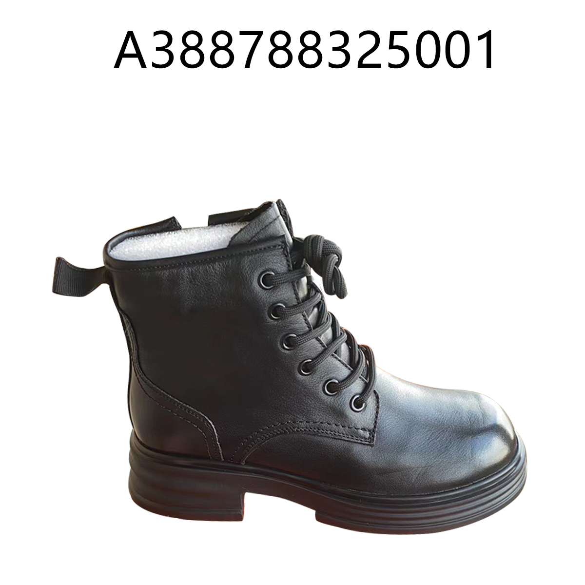 【CC家CC】时尚软面系带舒适纯色粗跟休闲马丁靴女靴A388788325