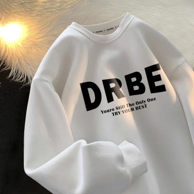 秋冬款加绒加厚衣服港风宽松帅气青少年重磅无帽卫衣男外套潮ins