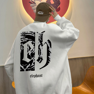 男士卫衣复古圆领卫衣套头