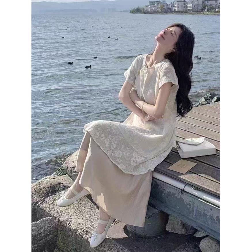 新中式国风禅意叠穿连衣
