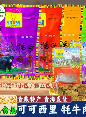 可可西里清真牦牛肉干200g高原藏牛肉干礼品特产零食包邮40克*5袋