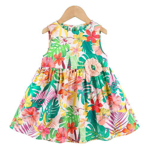 女童碎花连衣裙夏季儿童沙滩吊带公主裙周岁宝宝礼服三岁女孩衣服