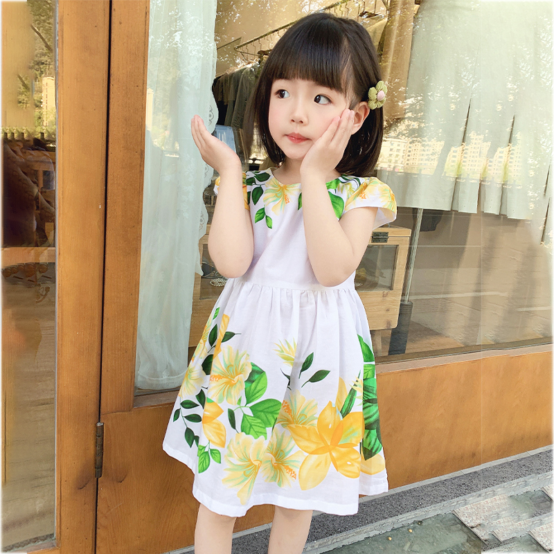 女童夏季连衣裙2025新款纯棉印花