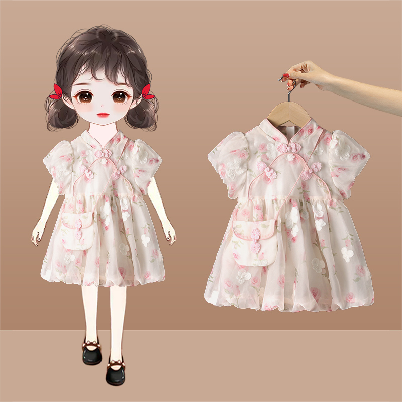 儿童公主裙子粉色礼服