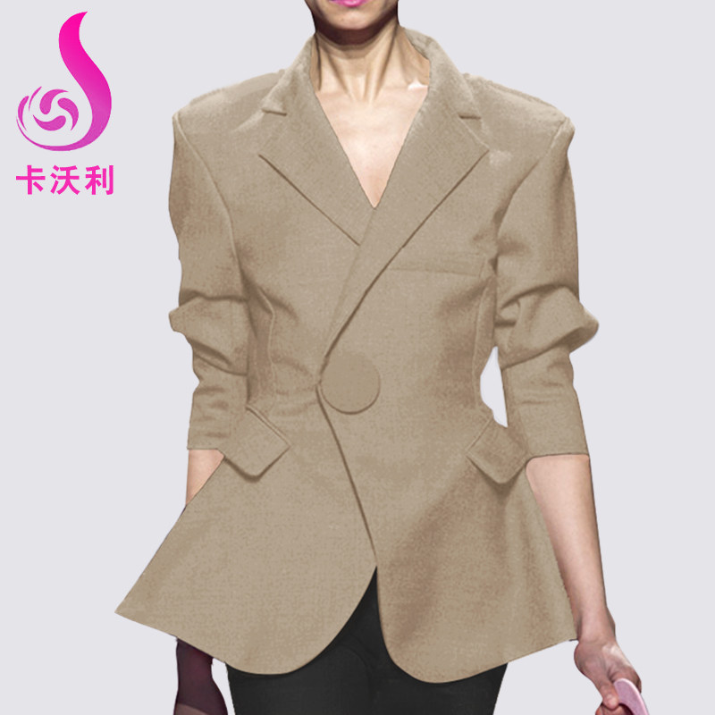 时尚小西装女春装新款欧美气质修身女士上衣OL春秋西服短外套