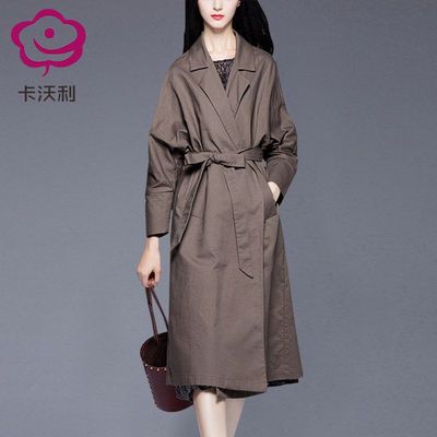 2025春秋新款百搭气质风衣女中长款韩版时尚修身大码轻外穿薄外套