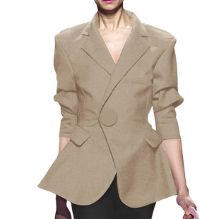 时尚小西装女春装新款欧美气质修身女士上衣OL春秋西服短外套