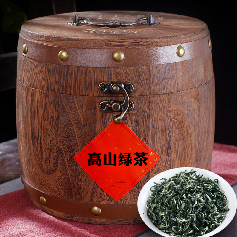 2025新茶高山云雾绿茶茶叶木桶装浓香型散装茶叶 鲜爽耐泡 礼盒装