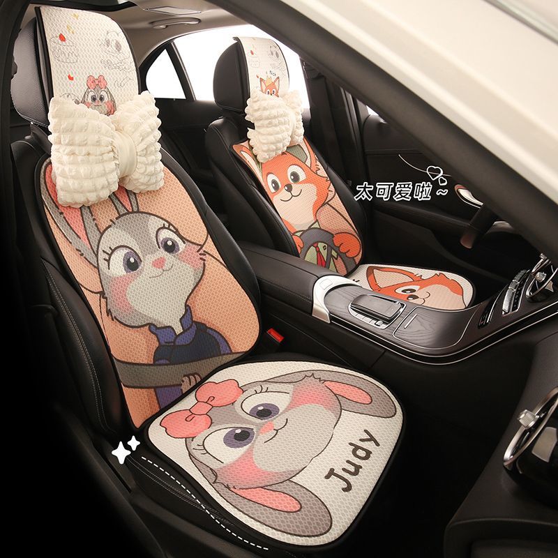 汽车坐垫坐垫新款夏季凉垫四季通用座椅防滑卡通冰丝透气座垫可爱