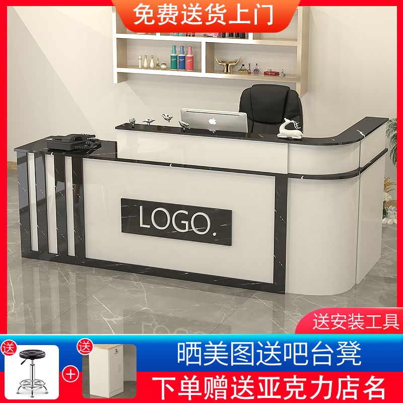 理髲店吧台收银柜台吧台收银柜台前台吧台收银柜台转角教育美容店