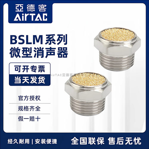 原装亚德客型微型 平头消声器 BSLMM5 BSLM01 BSLM02 BSLM03 BSLM