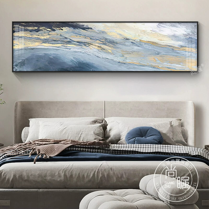 卧室床头装饰画现代简约大气主卧背景墙壁画北欧抽象挂画2025新款