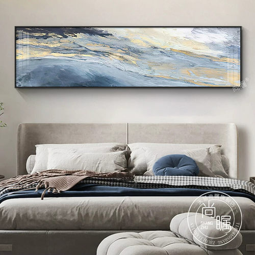 卧室床头装饰画现代简约大气主卧背景墙壁画北欧抽象挂画2025新款