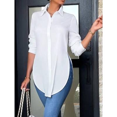 K 55540 Asymmetric Womens Shirt 不规则设计感衬衫跨境外贸