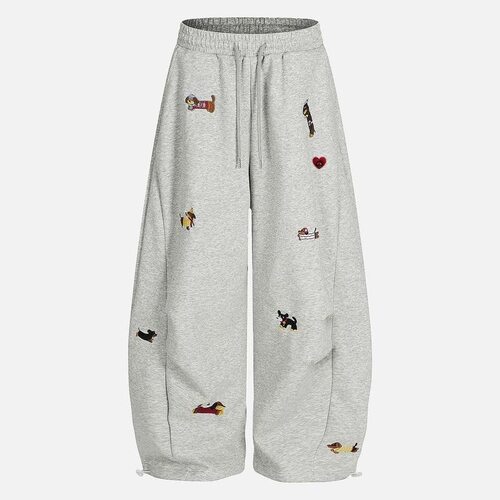 Puppy Baggy Barrel Sweatpants Y2K Streetwear Loose Fit