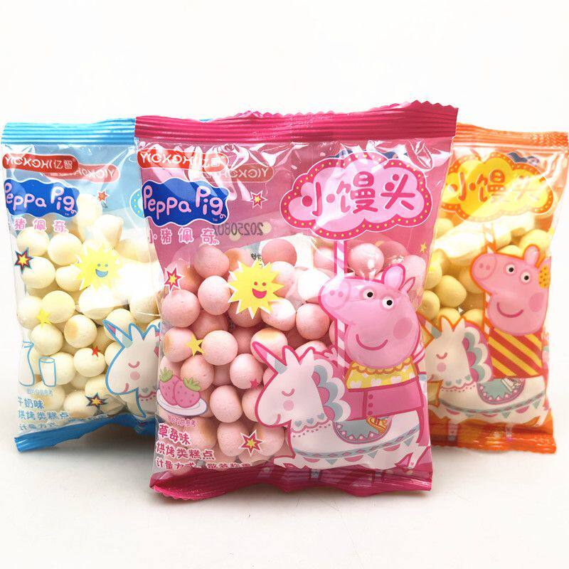 亿智小猪佩奇奶香馒头散称2斤儿童零食小吃磨牙胡萝卜牛奶味饼干