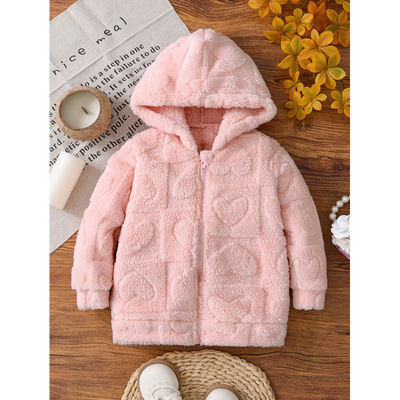 U 66006 Lamb fleece thick girls hooded coat 羊羔绒加厚女童连