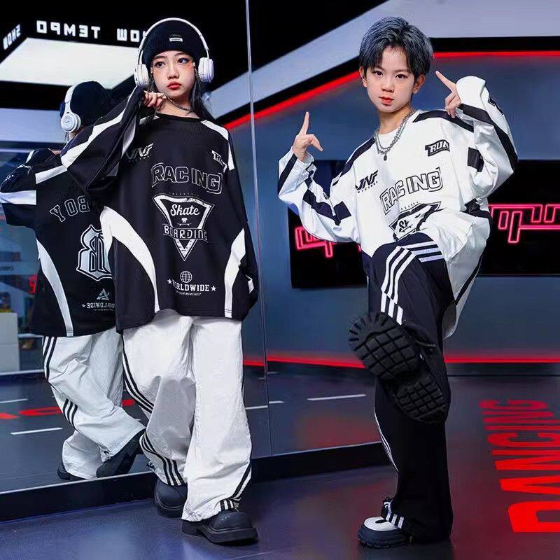 街舞儿童潮服hiphop童装架子鼓演出服男童嘻哈潮服女童舞蹈表演服