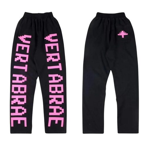 Vertabrae Style Black And Pink Sweatpants Streetwear Hip
