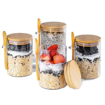 Overnight Oats Containers with Lids 16oz Overnight Oats